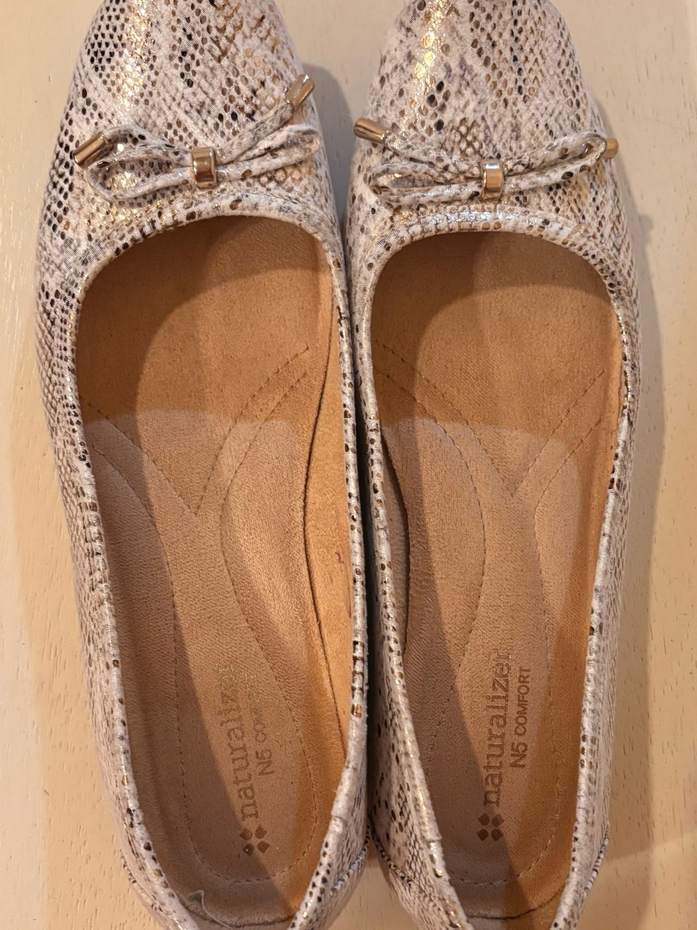 Naturalizer Vanessa Snakeskin-Pattern Ballet Flats